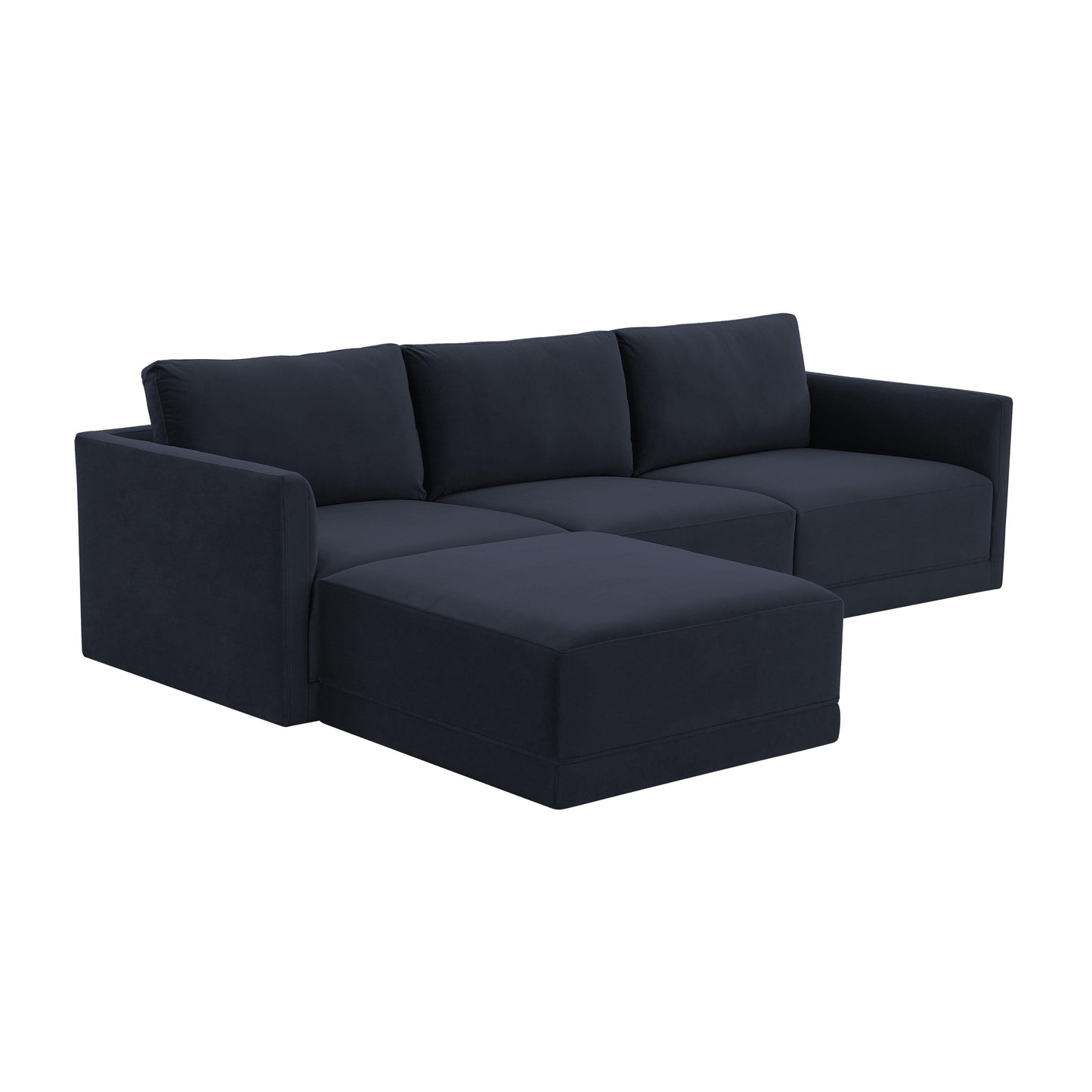Willow 4 Piece Velvet Modular Sectional Ren L03140 Sec
