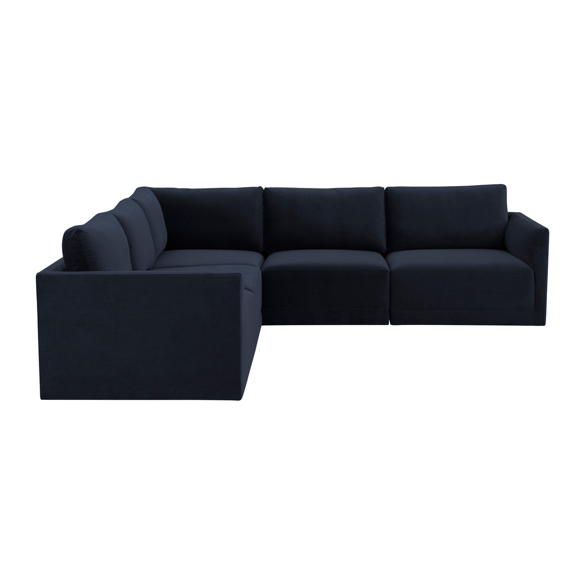Willow Navy Performance Velvet Modular L Sectional by TOV Furniture – photo 1 of 6