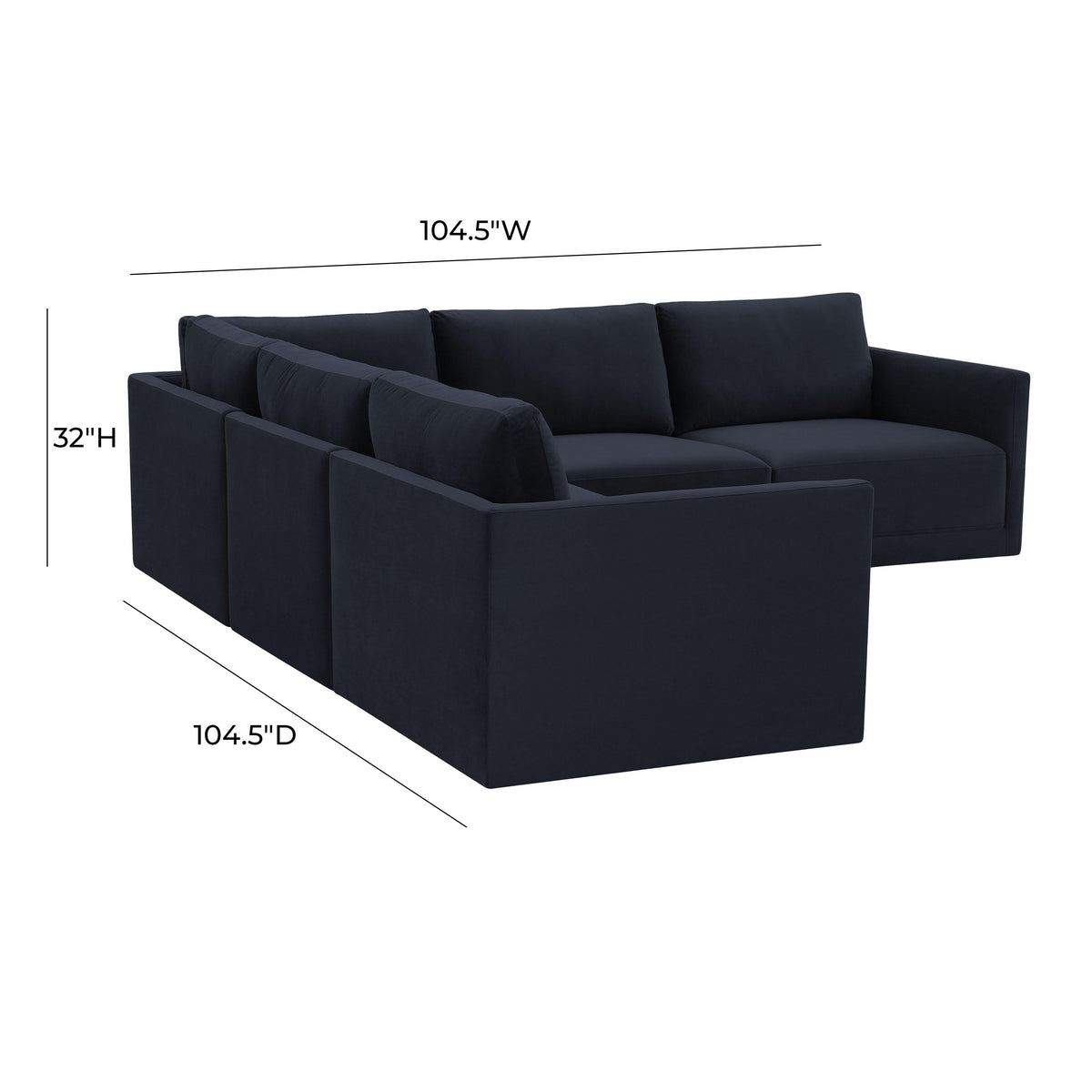 Willow Navy Performance Velvet Modular L Sectional by TOV Furniture – photo 6 of 6