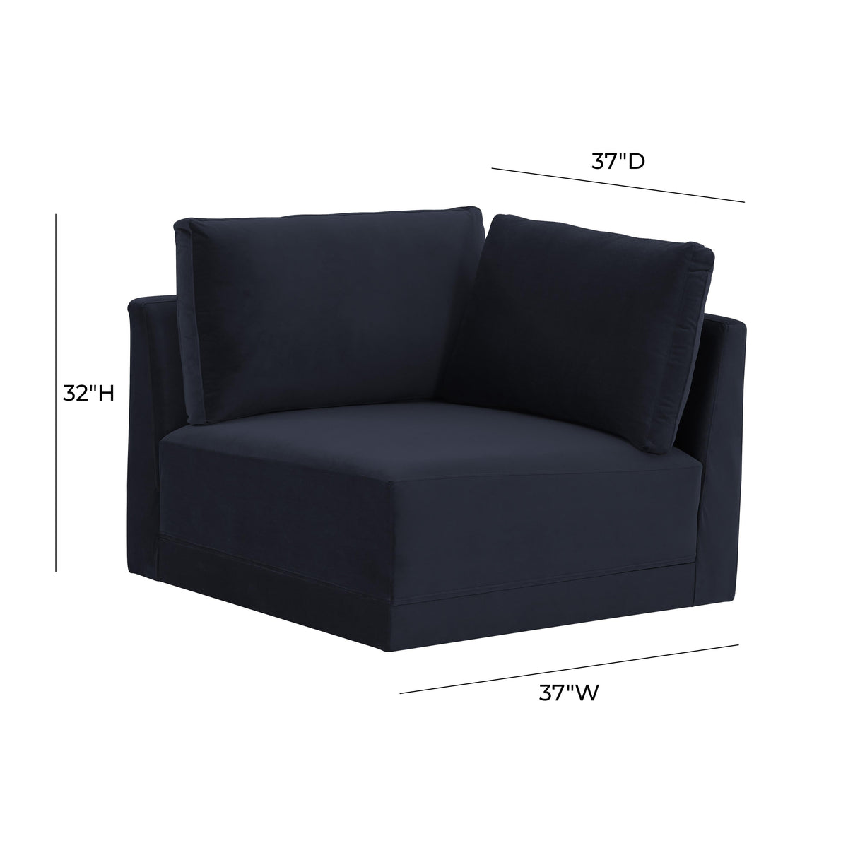 Willow Navy Performance Velvet Modular Corner Chair by TOV Furniture – photo 7 of 7