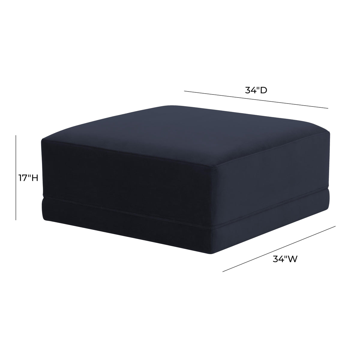 Willow Navy Performance Velvet Ottoman by TOV Furniture – photo 4 of 4