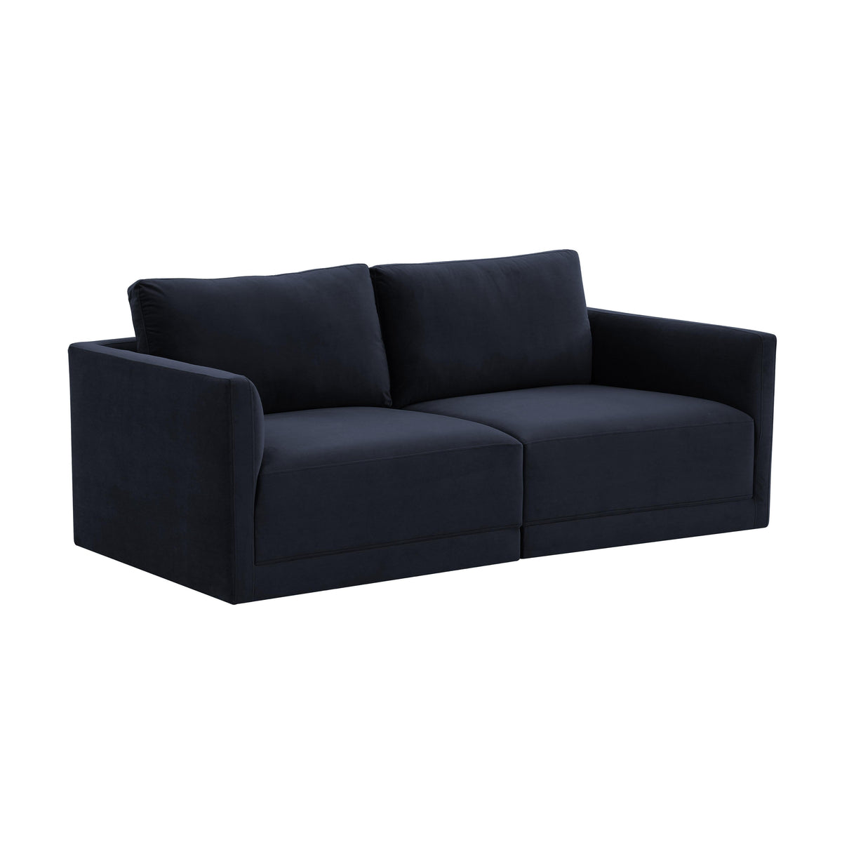 Willow Navy Performance Velvet Modular Loveseat by TOV Furniture – photo 1 of 6