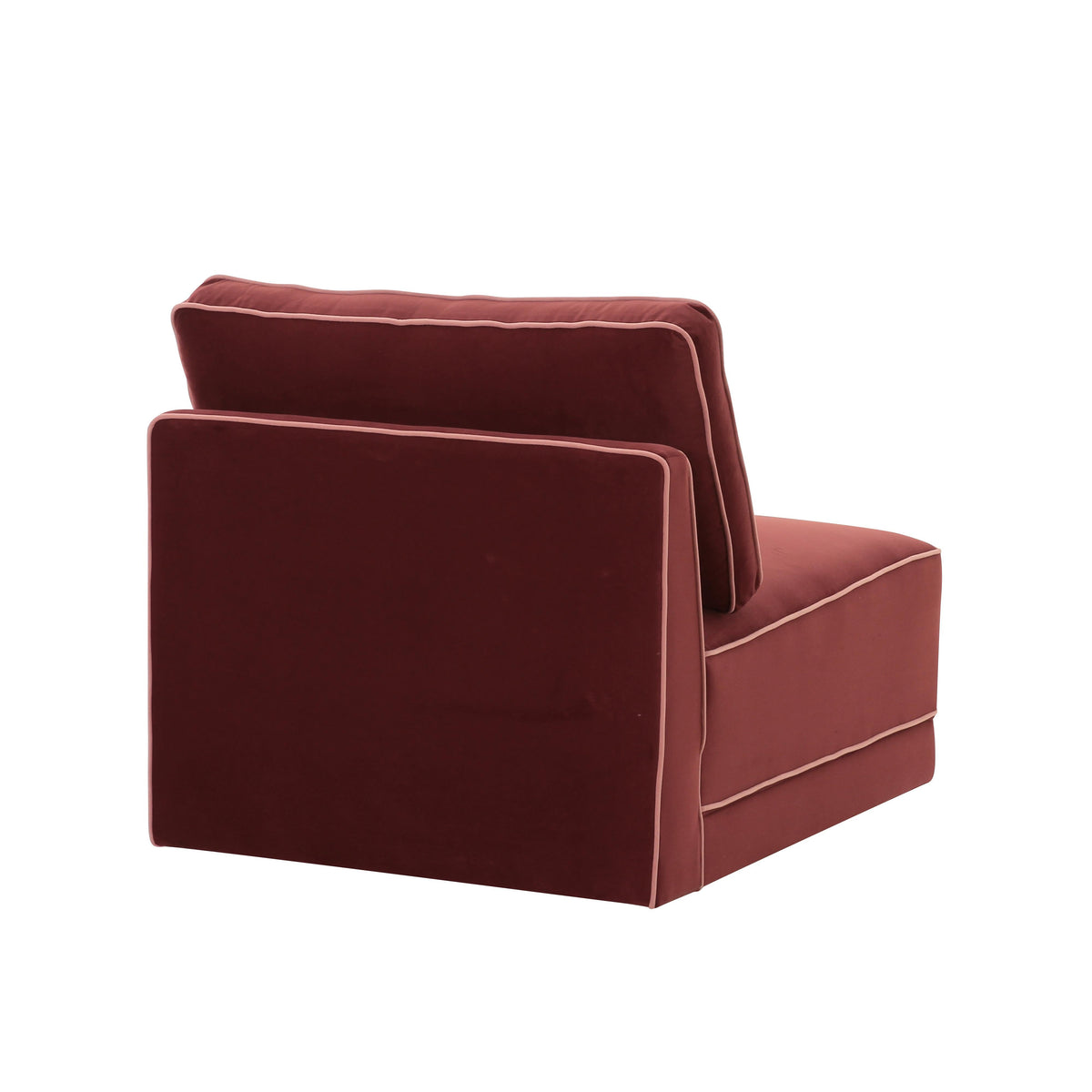 Willow Berry Red Performance Velvet Modular Armless Chair by TOV Furniture – photo 2 of 4