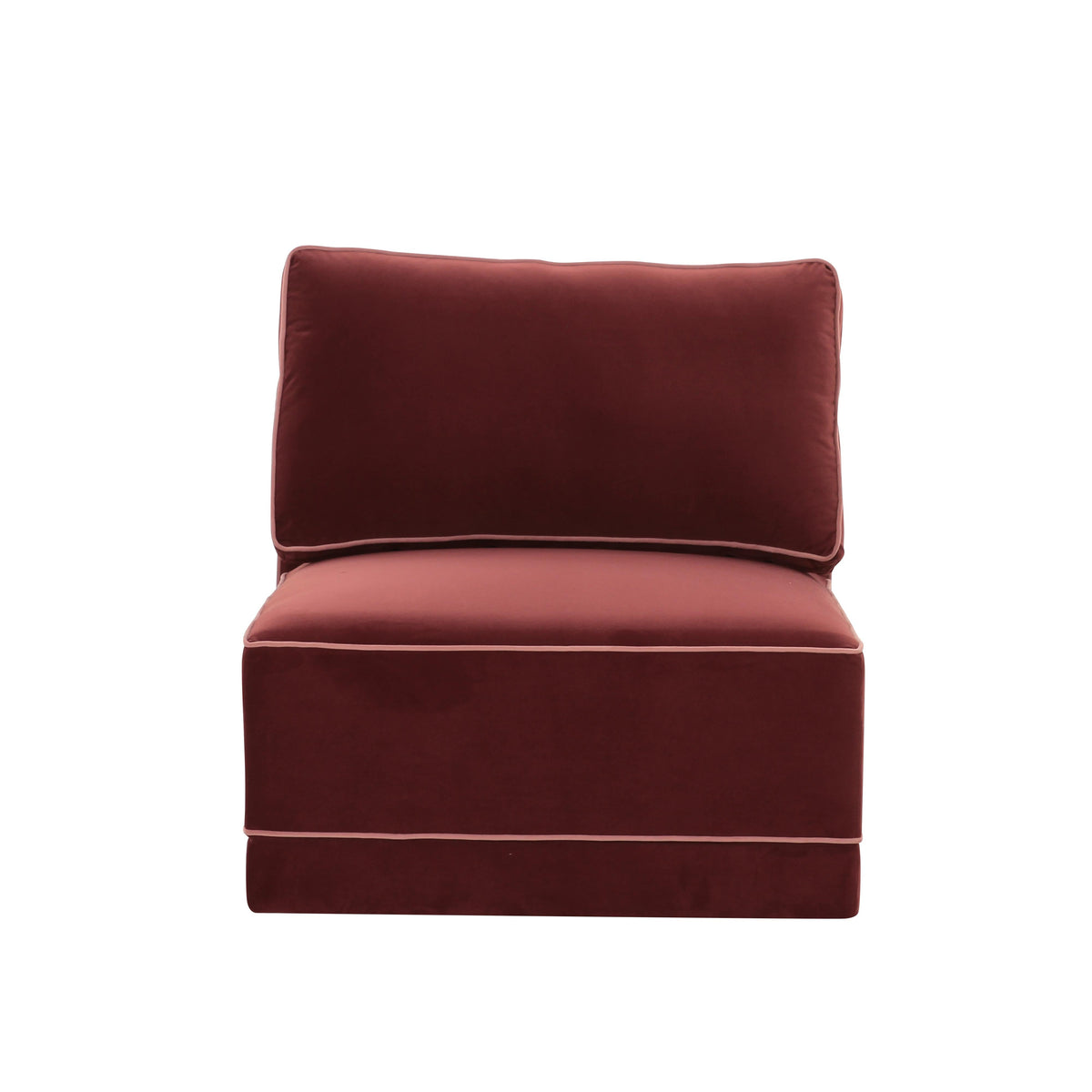 Willow Berry Red Performance Velvet Modular Armless Chair by TOV Furniture – photo 3 of 4
