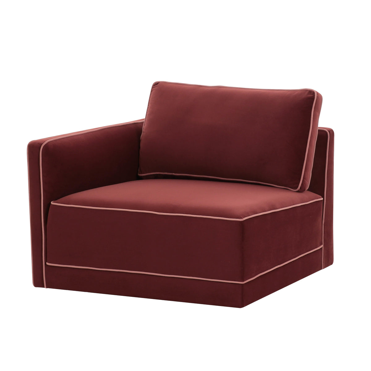 Willow Berry Red Performance Velvet Modular LAF Corner Chair by TOV Furniture – photo 1 of 5