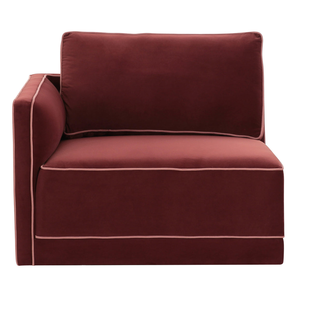 Willow Berry Red Performance Velvet Modular LAF Corner Chair by TOV Furniture – photo 2 of 5