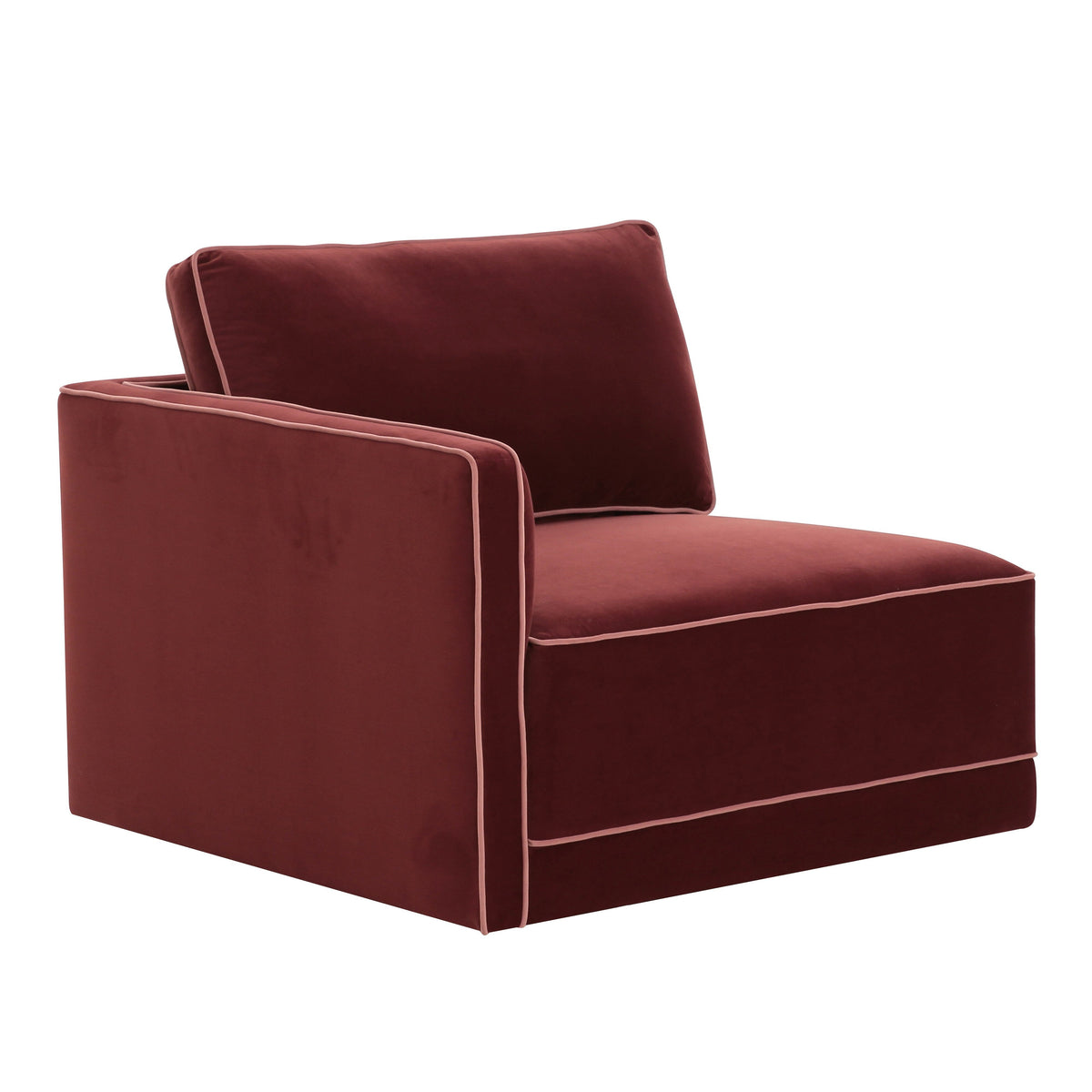 Willow Berry Red Performance Velvet Modular LAF Corner Chair by TOV Furniture – photo 4 of 5