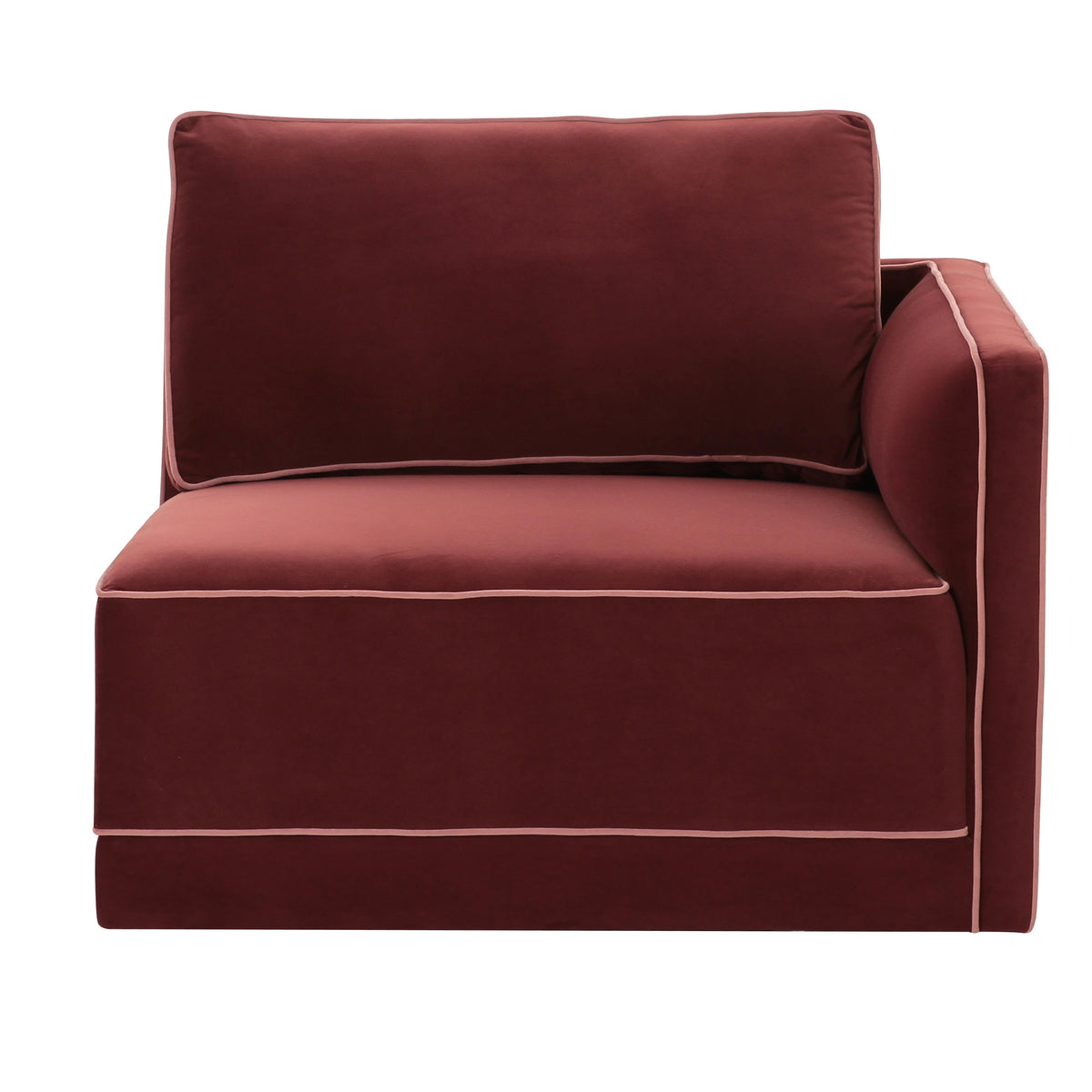 Willow Berry Red Performance Velvet Modular RAF Corner Chair by TOV Furniture – photo 1 of 5