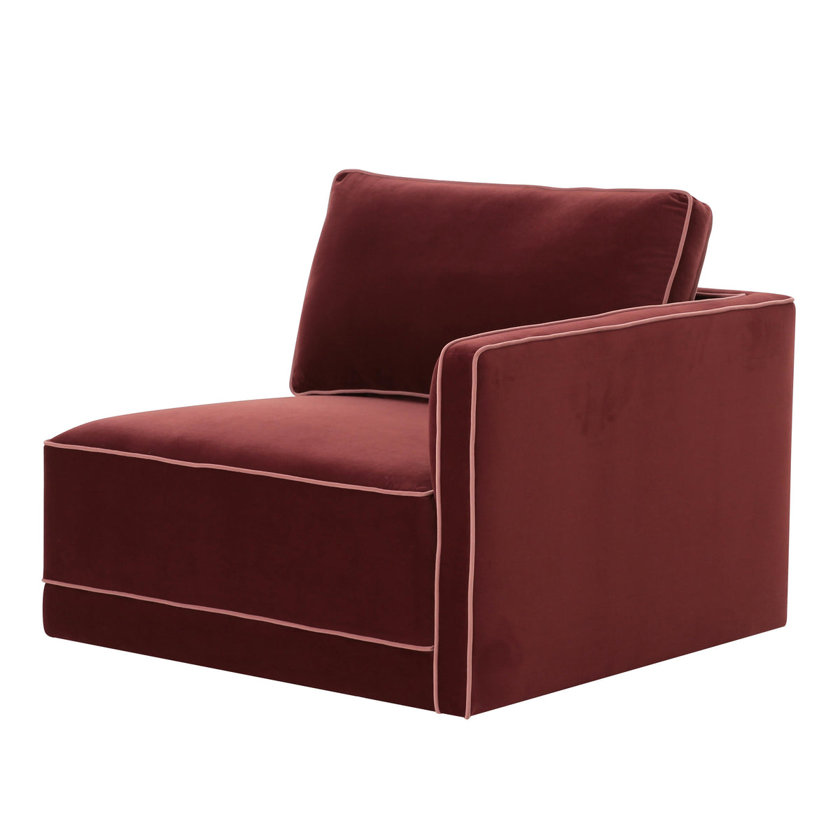 Willow Berry Red Performance Velvet Modular RAF Corner Chair by TOV Furniture – photo 2 of 5