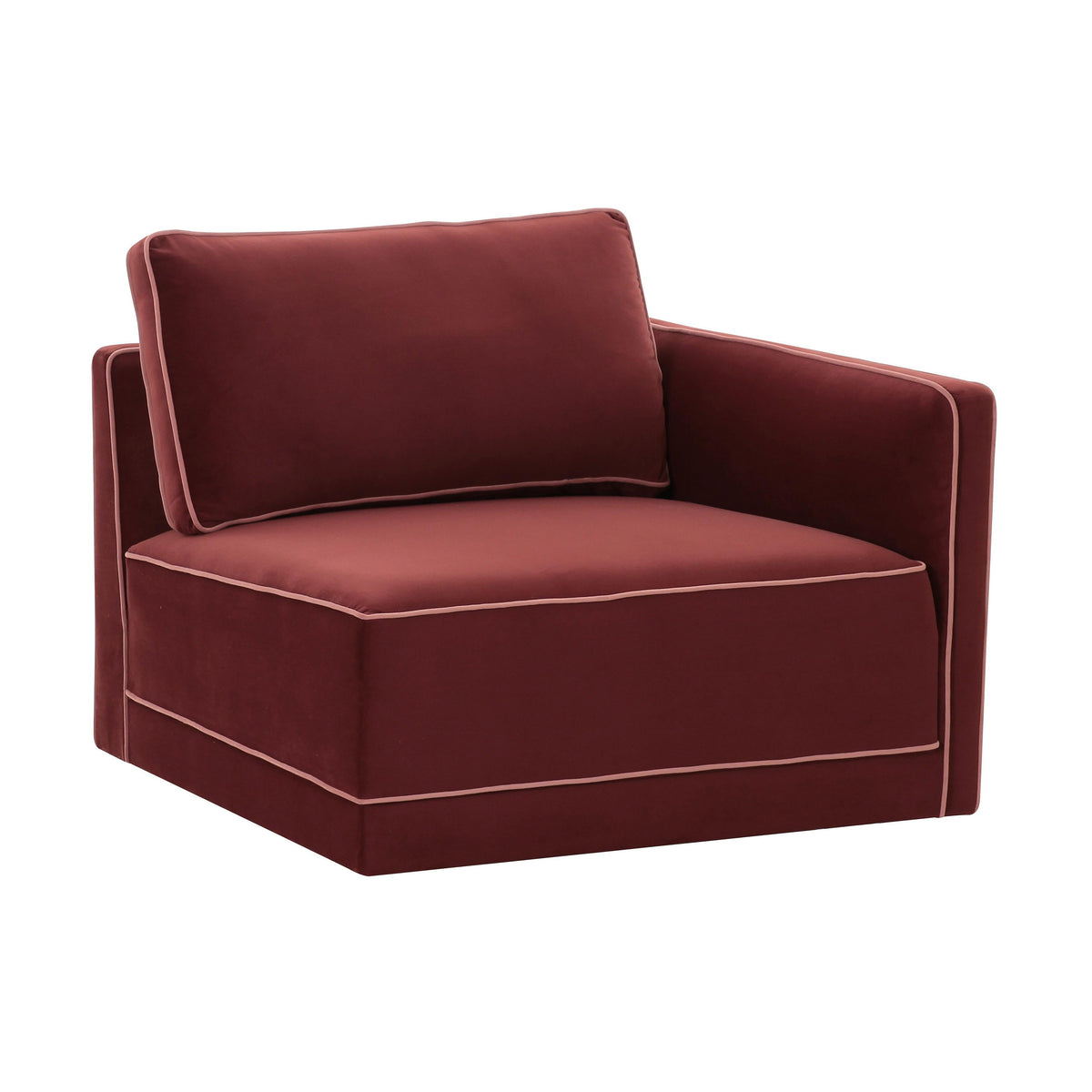 Willow Berry Red Performance Velvet Modular RAF Corner Chair by TOV Furniture – photo 4 of 5