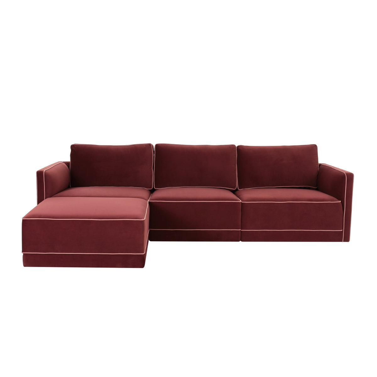 Willow Berry Red Performance Velvet Modular Sectional by TOV Furniture – photo 3 of 5