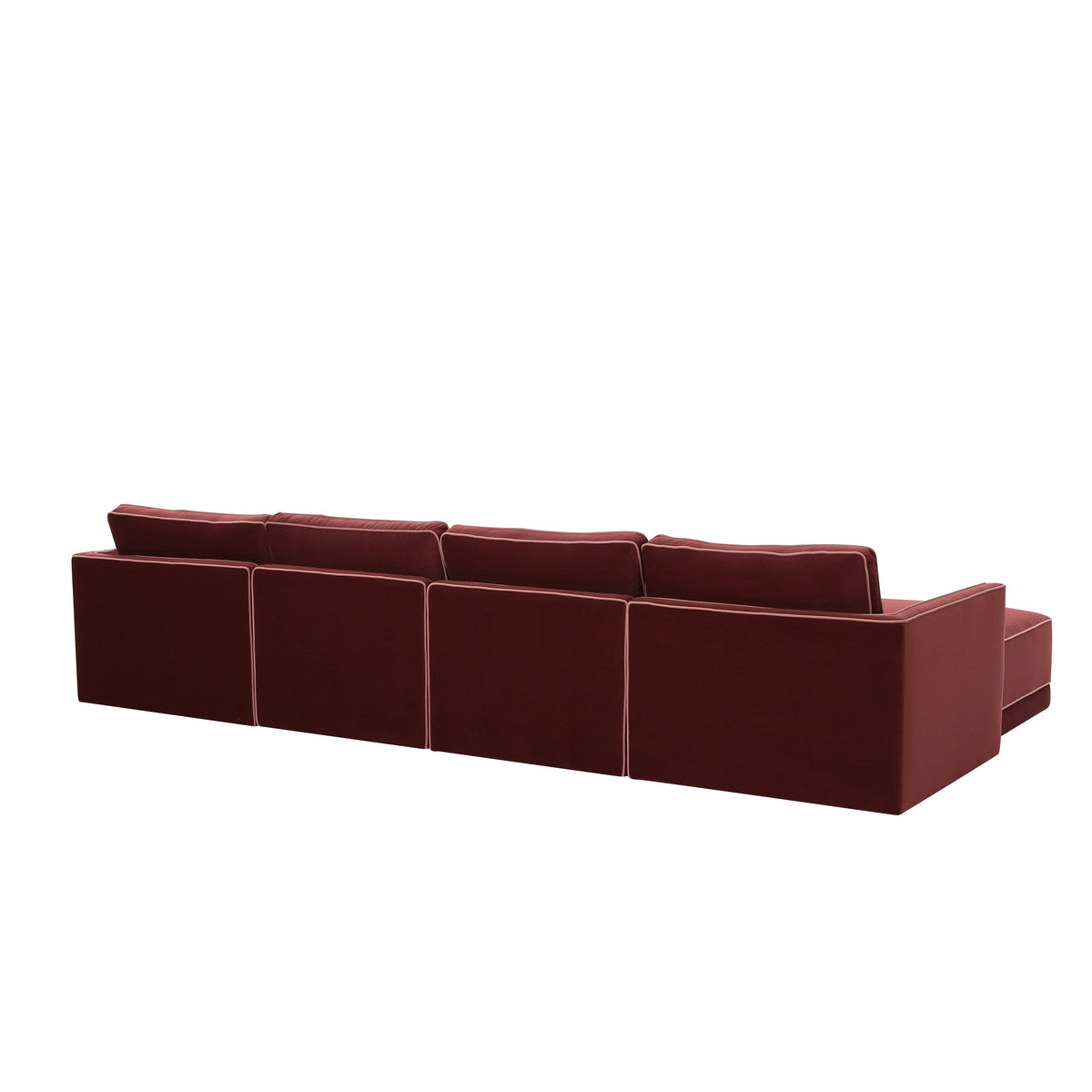 Willow Berry Red Performance Velvet Modular U Sectional by TOV Furniture – photo 4 of 6