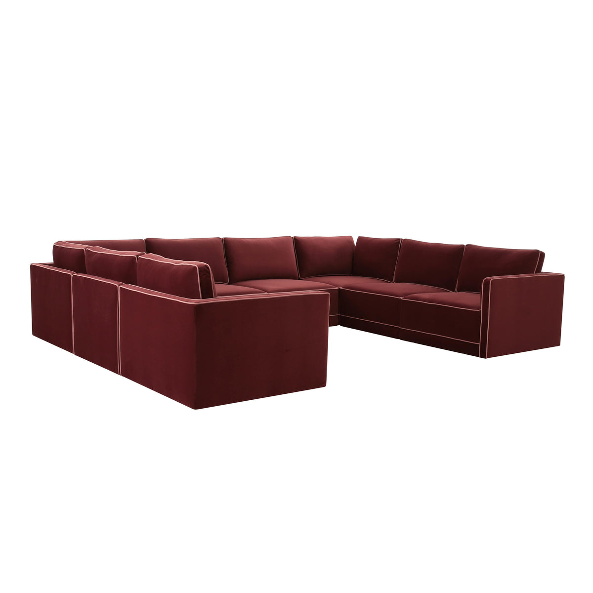 Willow Berry Red Performance Velvet Modular Large U Sectional by TOV Furniture – photo 1 of 5