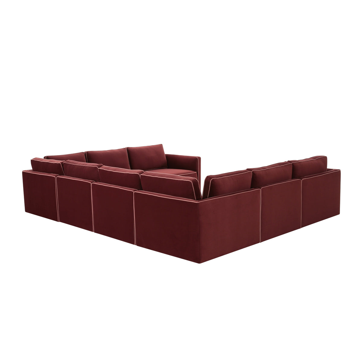 Willow Berry Red Performance Velvet Modular Large U Sectional by TOV Furniture – photo 3 of 5