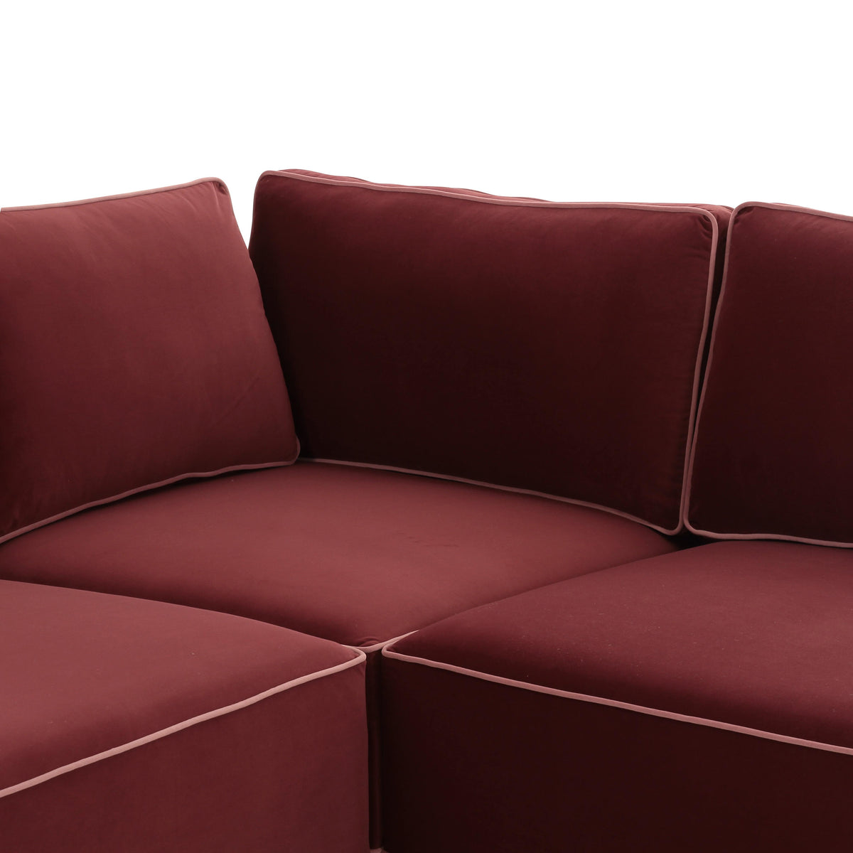 Willow Berry Red Performance Velvet Modular Large U Sectional by TOV Furniture – photo 4 of 5