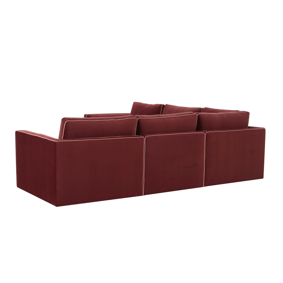Willow Berry Red Performance Velvet Modular L Sectional by TOV Furniture – photo 3 of 4