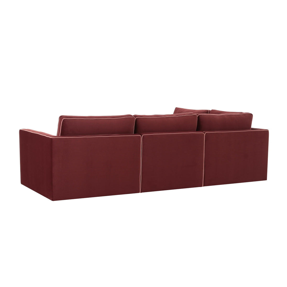 Willow Berry Red Performance Velvet Modular LAF Sectional by TOV Furniture – photo 4 of 6