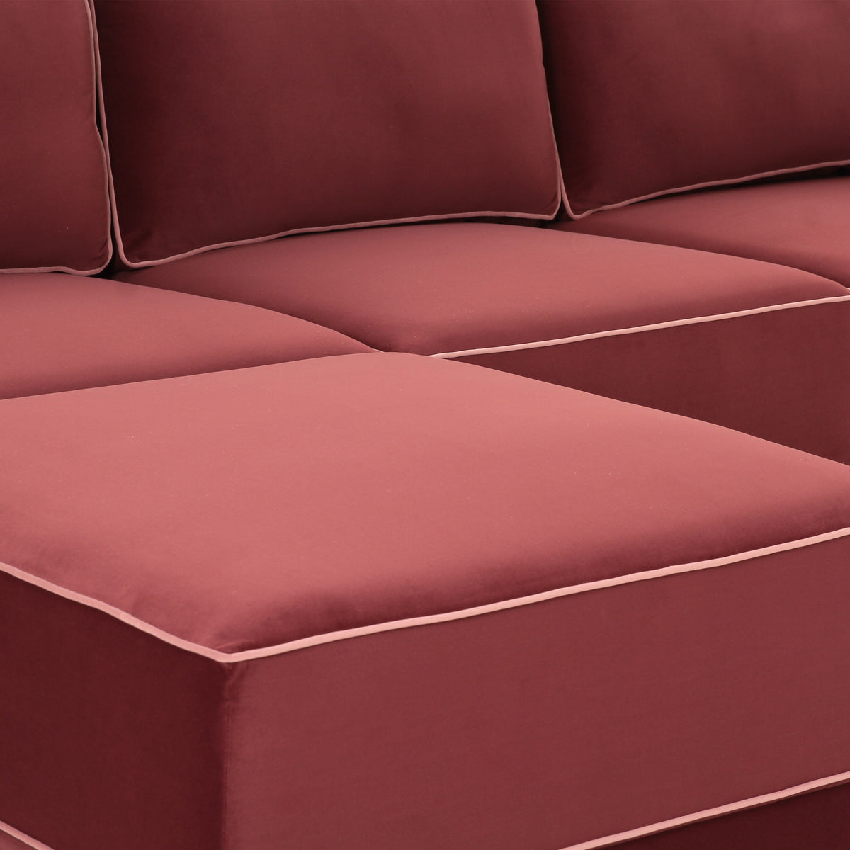 Willow Berry Red Performance Velvet Modular LAF Sectional by TOV Furniture – photo 5 of 6