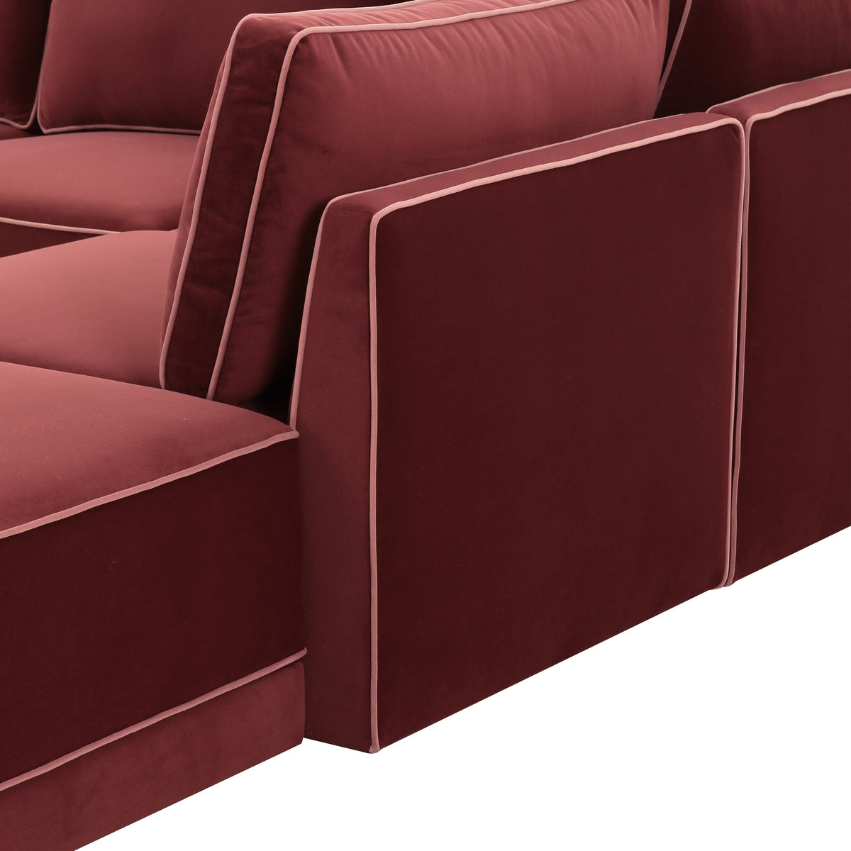 Willow Berry Red Performance Velvet Modular RAF Sectional by TOV Furniture – photo 4 of 6