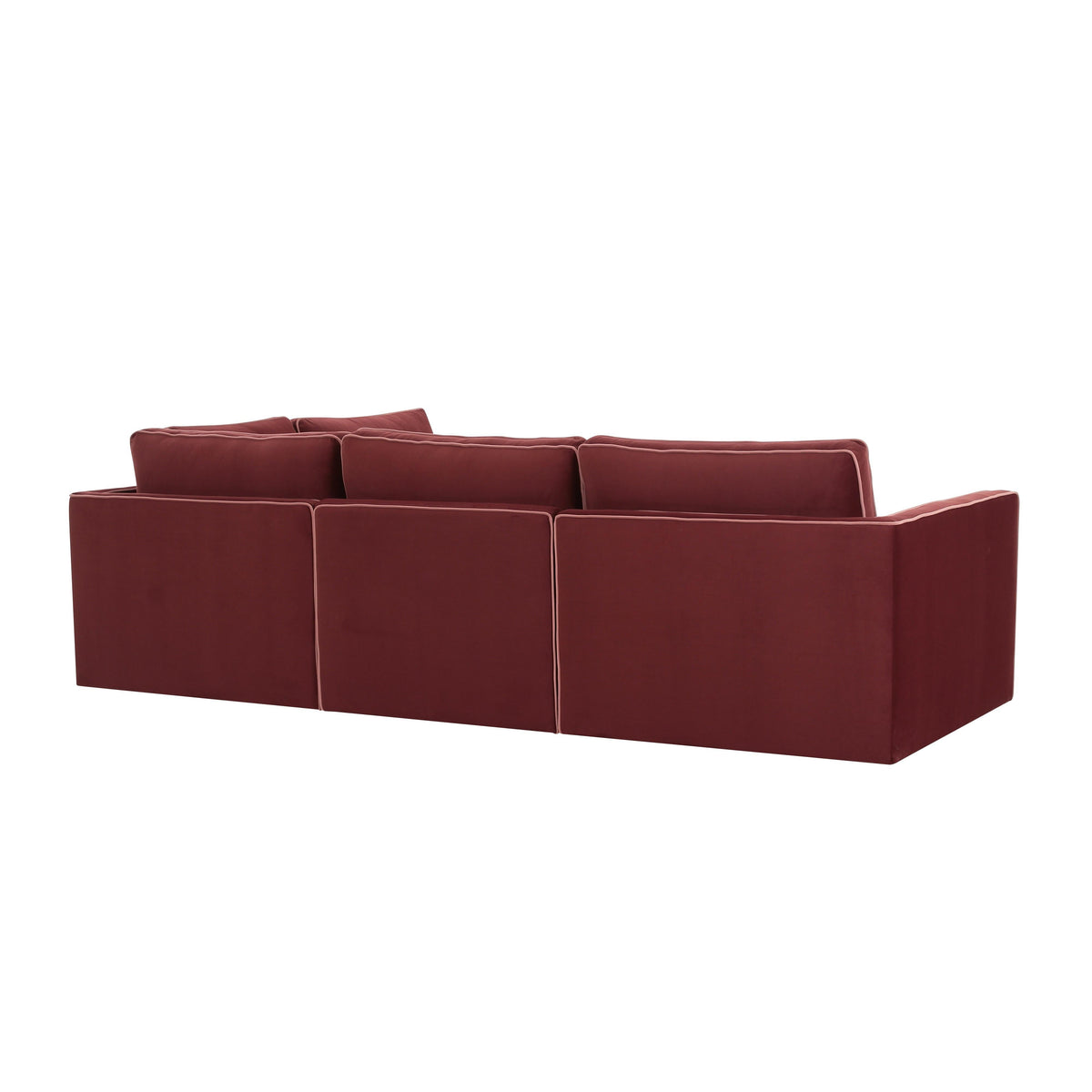 Willow Berry Red Performance Velvet Modular RAF Sectional by TOV Furniture – photo 5 of 6