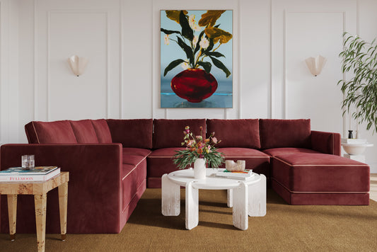 Willow Berry Red Performance Velvet Modular Large Chaise Sectional by TOV Furniture – photo 2 of 6
