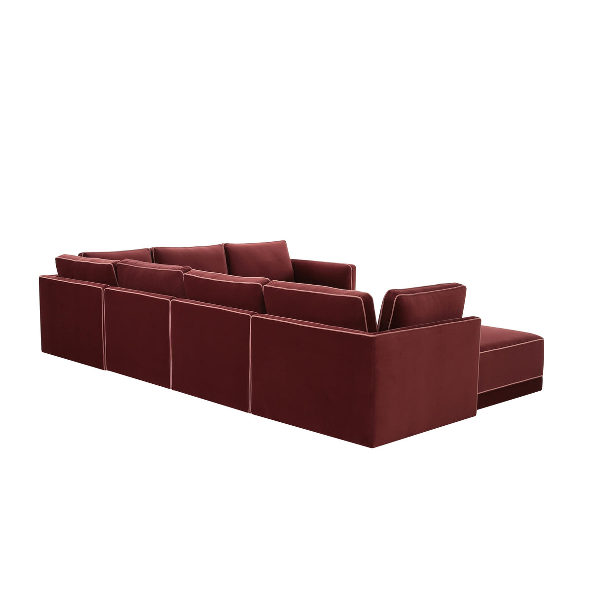 Willow Berry Red Performance Velvet Modular Large Chaise Sectional by TOV Furniture – photo 5 of 6