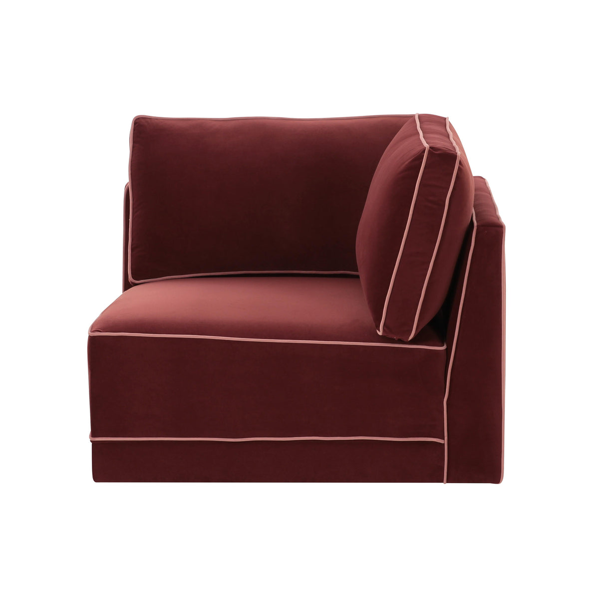 Willow Berry Red Performance Velvet Modular Corner Chair by TOV Furniture – photo 1 of 5