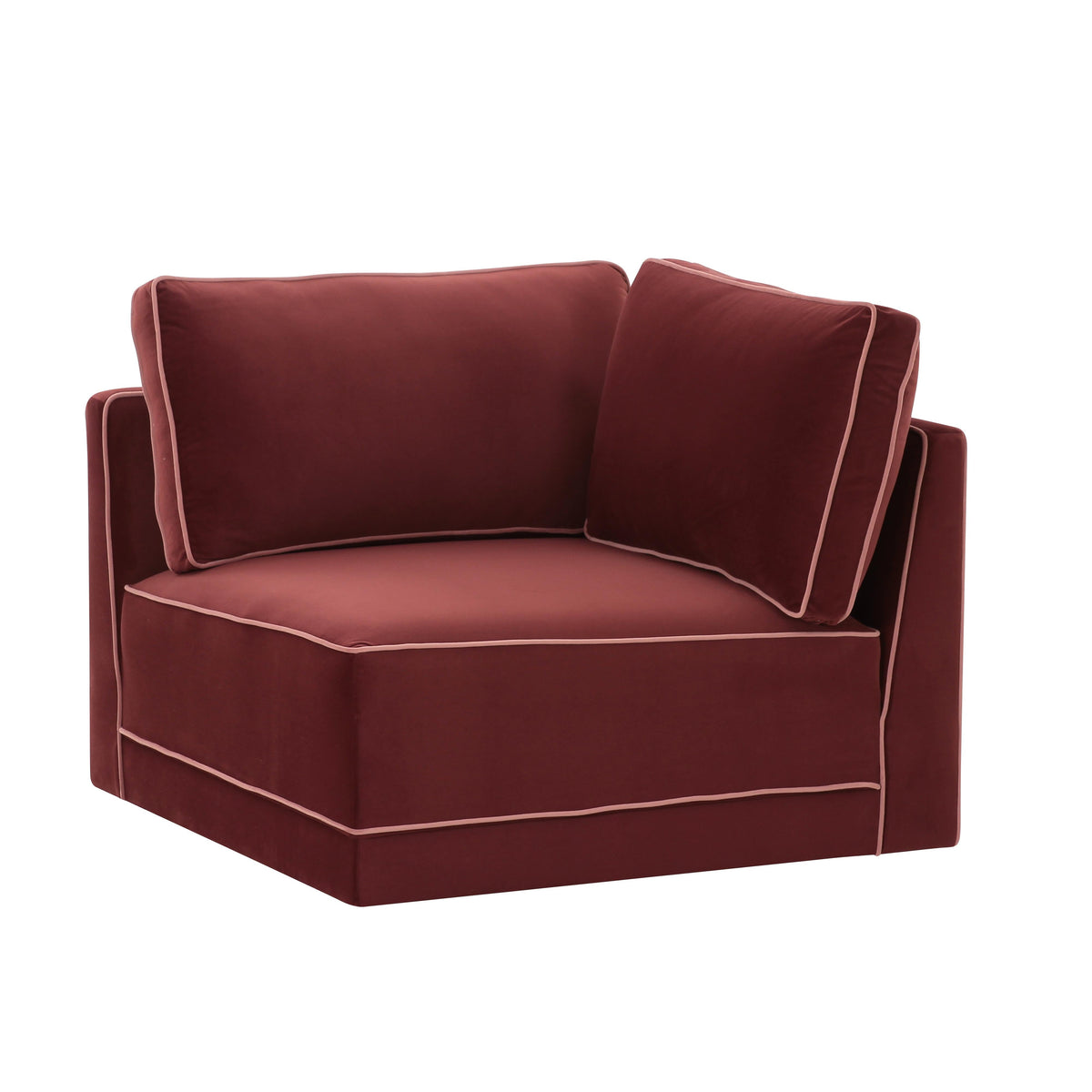 Willow Berry Red Performance Velvet Modular Corner Chair by TOV Furniture – photo 2 of 5