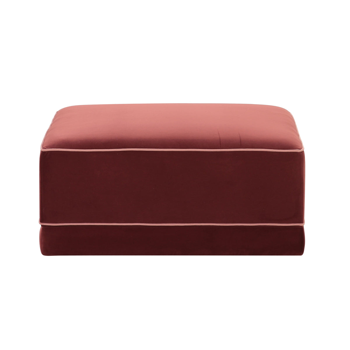 Willow Berry Red Performance Velvet Ottoman by TOV Furniture – photo 1 of 3