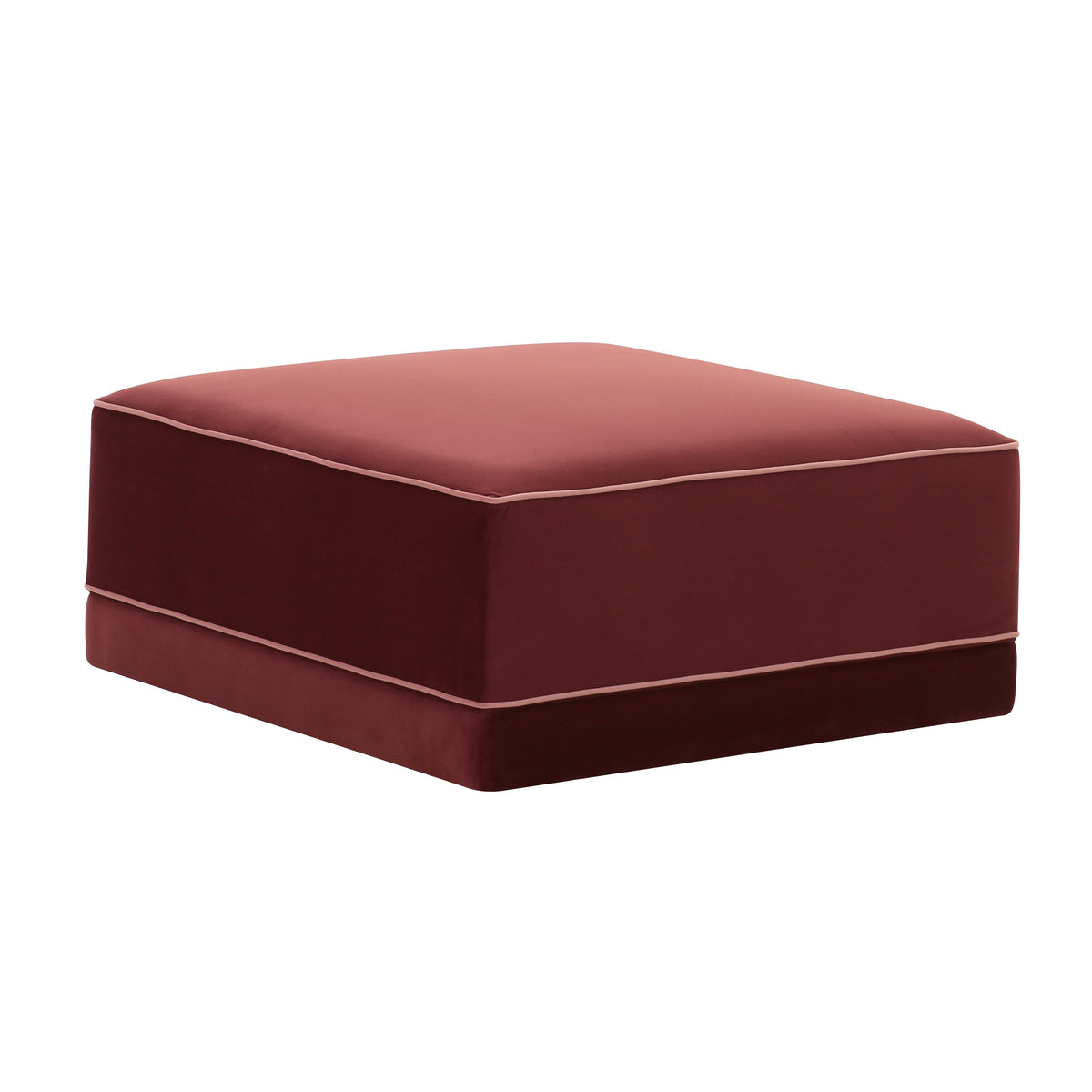 Willow Berry Red Performance Velvet Ottoman by TOV Furniture – photo 2 of 3