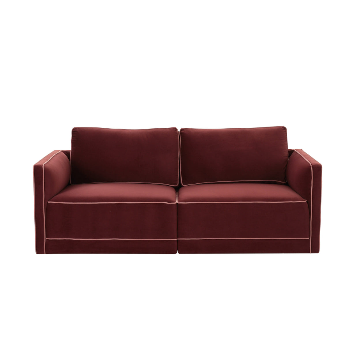 Willow Berry Red Performance Velvet Modular Loveseat by TOV Furniture – photo 1 of 6