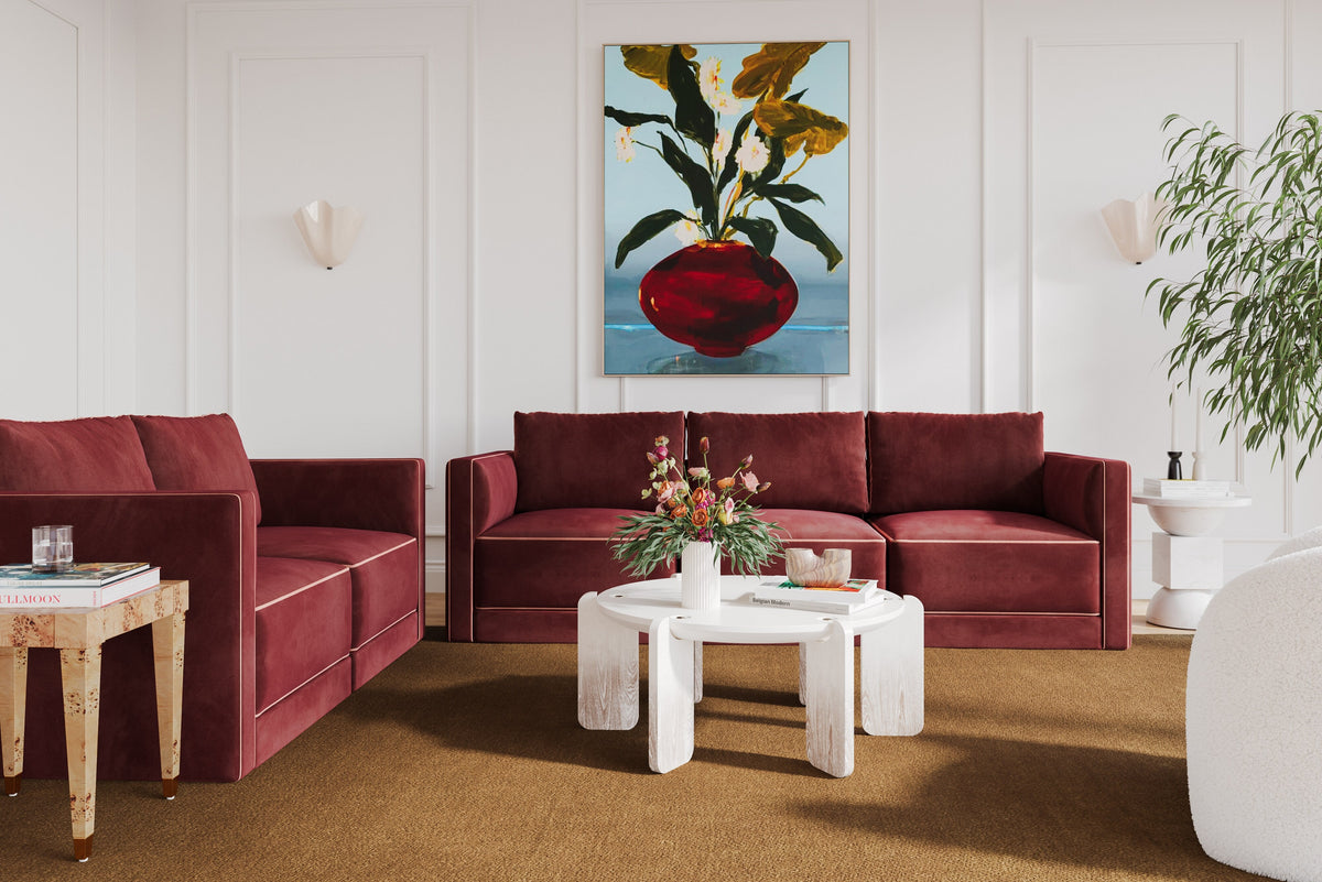Willow Berry Red Performance Velvet Modular Loveseat by TOV Furniture – photo 2 of 6