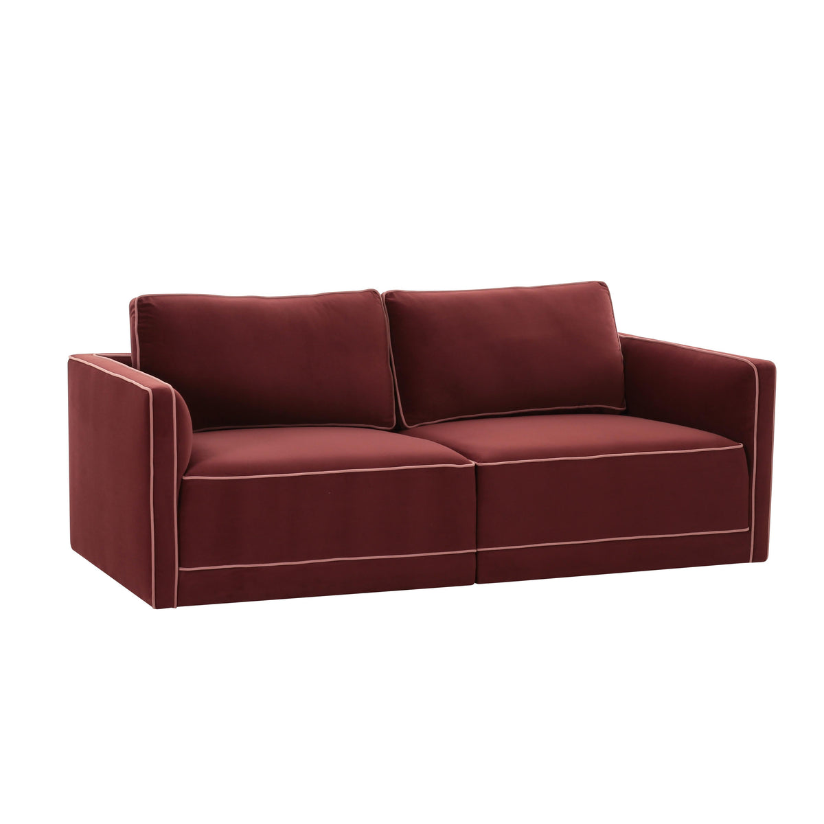 Willow Berry Red Performance Velvet Modular Loveseat by TOV Furniture – photo 3 of 6