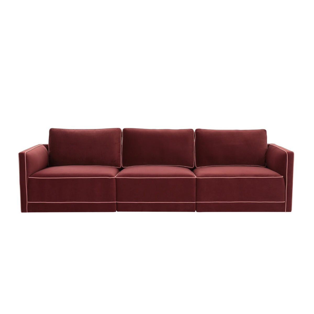 Willow Berry Red Performance Velvet Modular Sofa by TOV Furniture – photo 1 of 7
