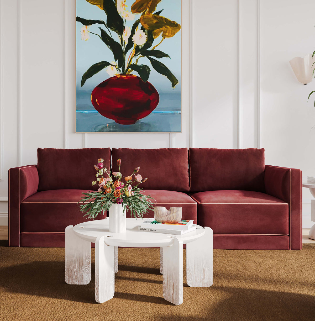 Willow Berry Red Performance Velvet Modular Sofa by TOV Furniture – photo 2 of 7