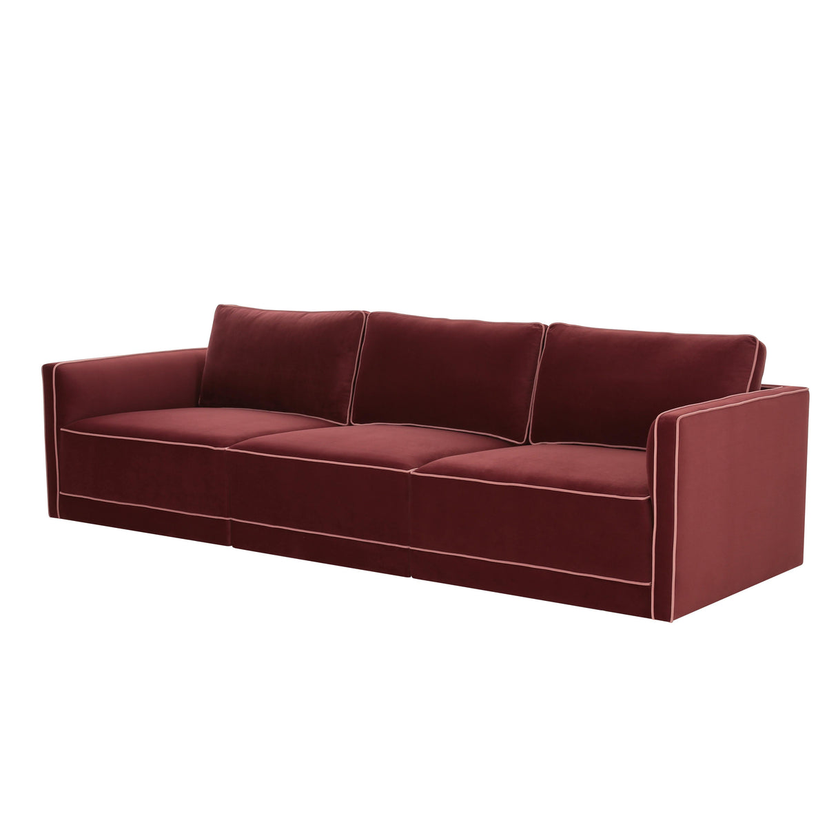 Willow Berry Red Performance Velvet Modular Sofa by TOV Furniture – photo 3 of 7