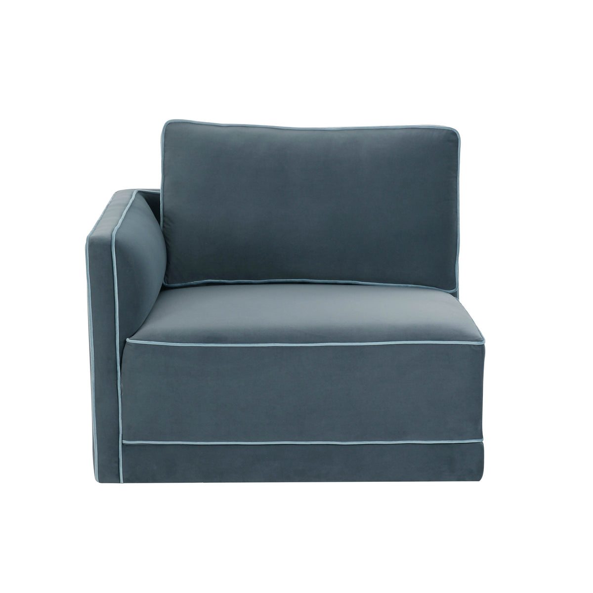 Willow Misty Blue Performance Velvet Modular LAF Corner Chair by TOV Furniture – photo 1 of 5
