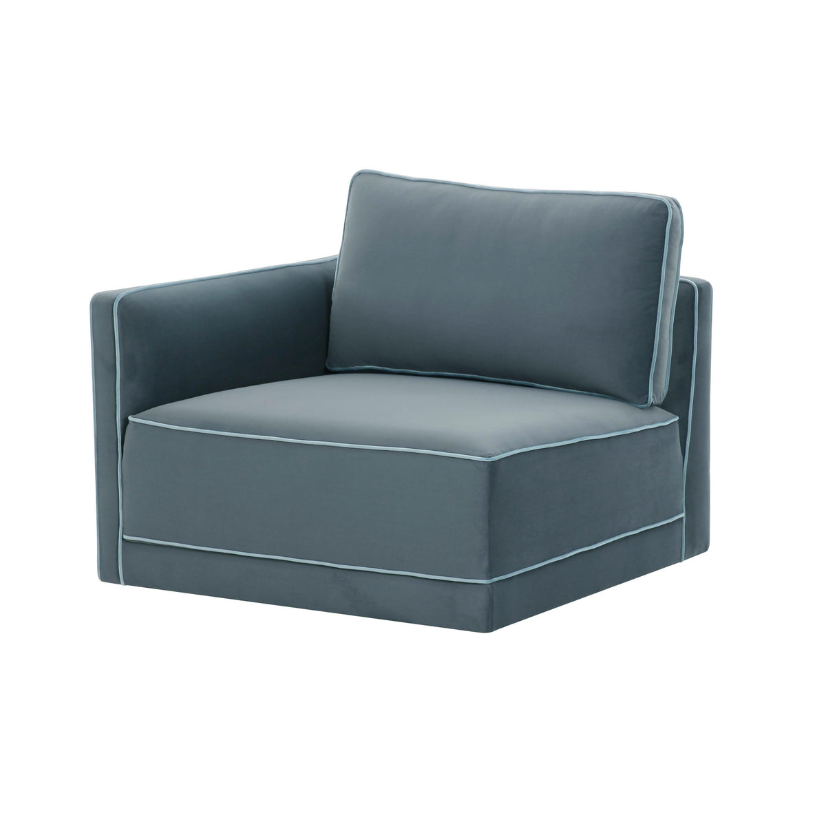 Willow Misty Blue Performance Velvet Modular LAF Corner Chair by TOV Furniture – photo 2 of 5