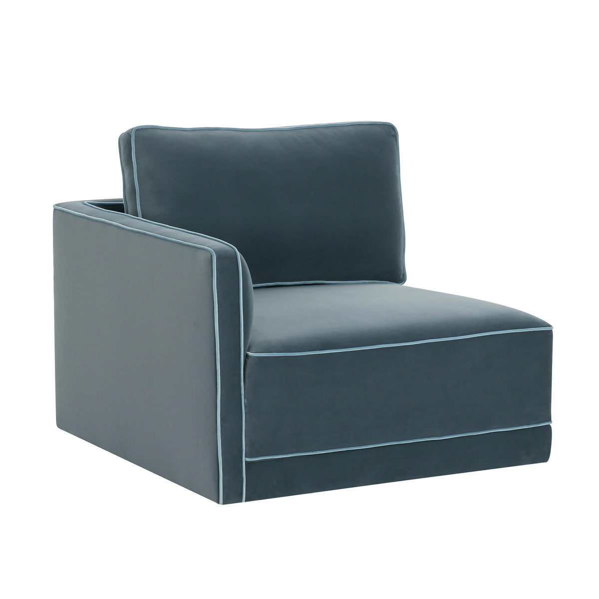 Willow Misty Blue Performance Velvet Modular LAF Corner Chair by TOV Furniture – photo 4 of 5