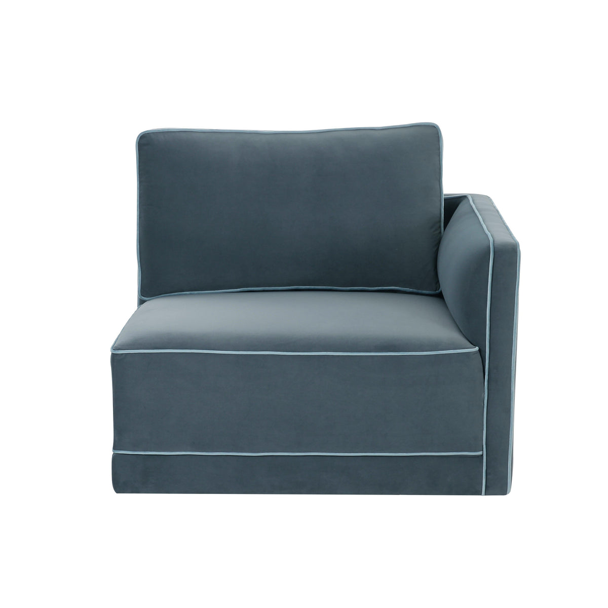 Willow Misty Blue Performance Velvet RAF Corner Chair by TOV Furniture – photo 1 of 5