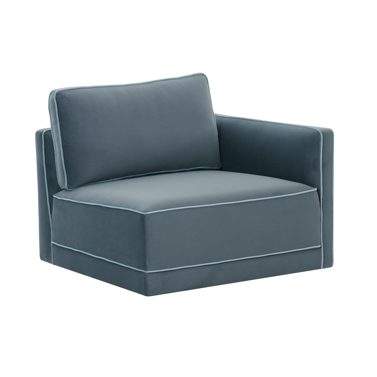 Willow Misty Blue Performance Velvet RAF Corner Chair by TOV Furniture – photo 2 of 5