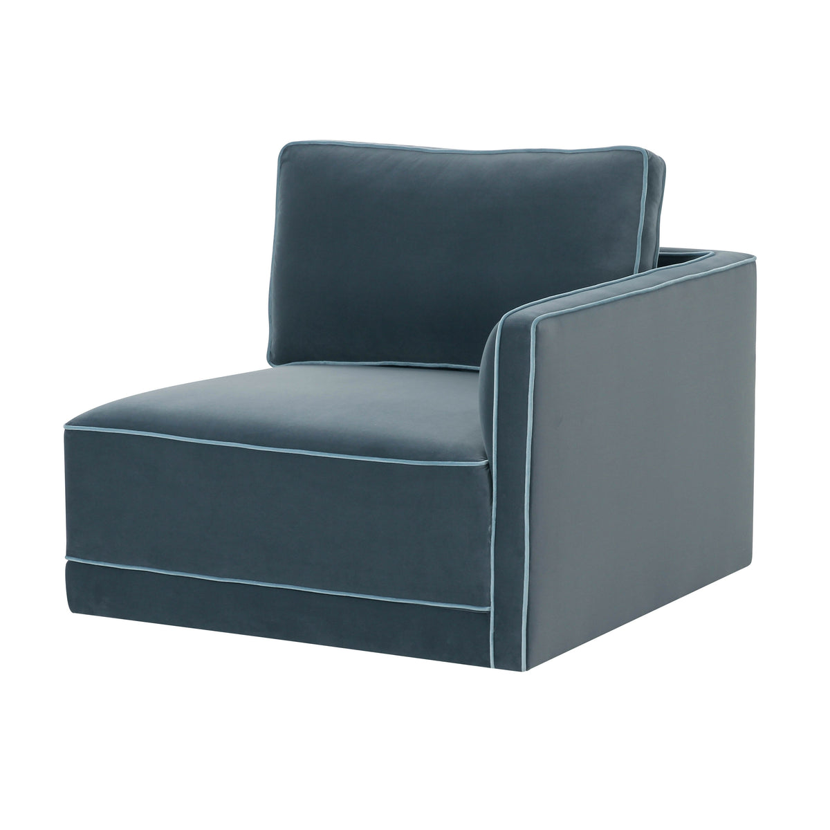 Willow Misty Blue Performance Velvet RAF Corner Chair by TOV Furniture – photo 4 of 5