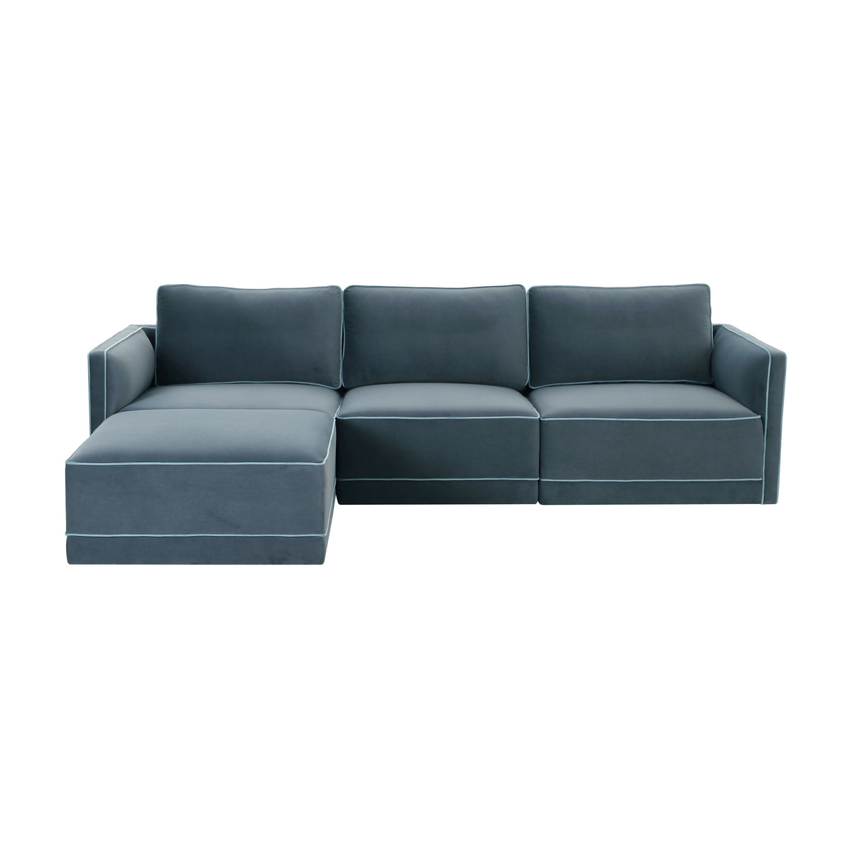 Willow Misty Blue Performance Velvet Modular Sectional by TOV Furniture – photo 3 of 5