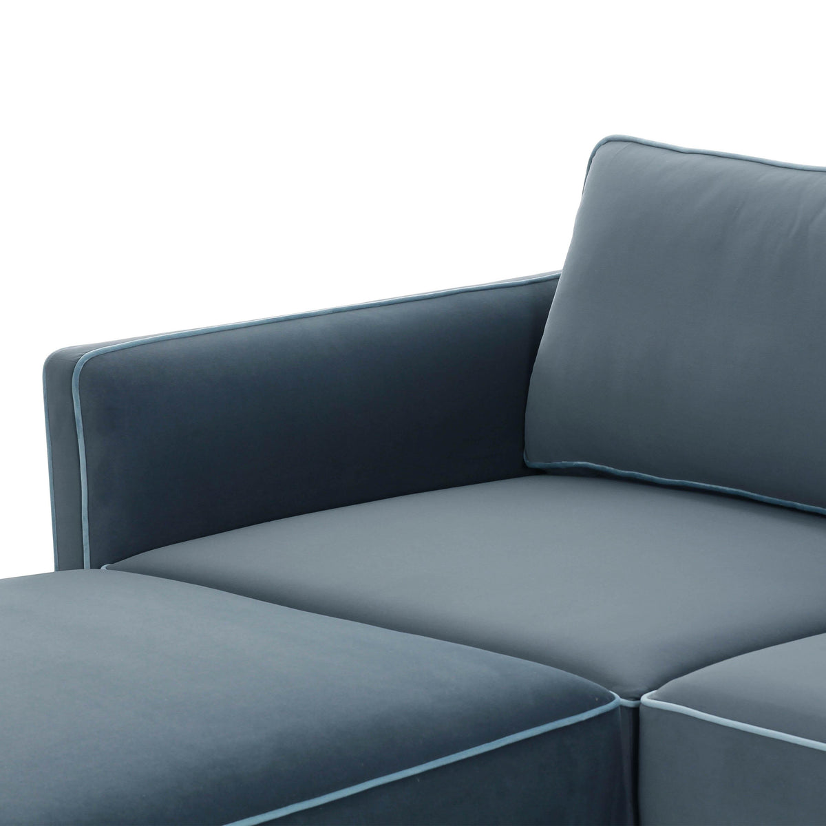 Willow Misty Blue Performance Velvet Modular Sectional by TOV Furniture – photo 4 of 5