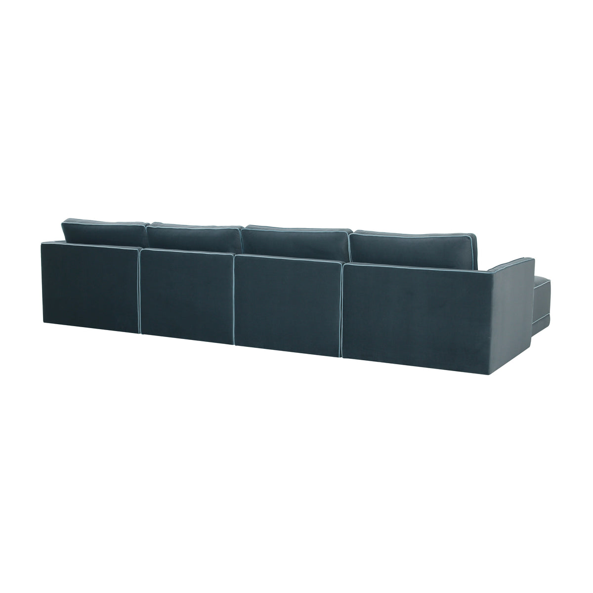 Willow Misty Blue Performance Velvet Modular U Sectional by TOV Furniture – photo 4 of 6