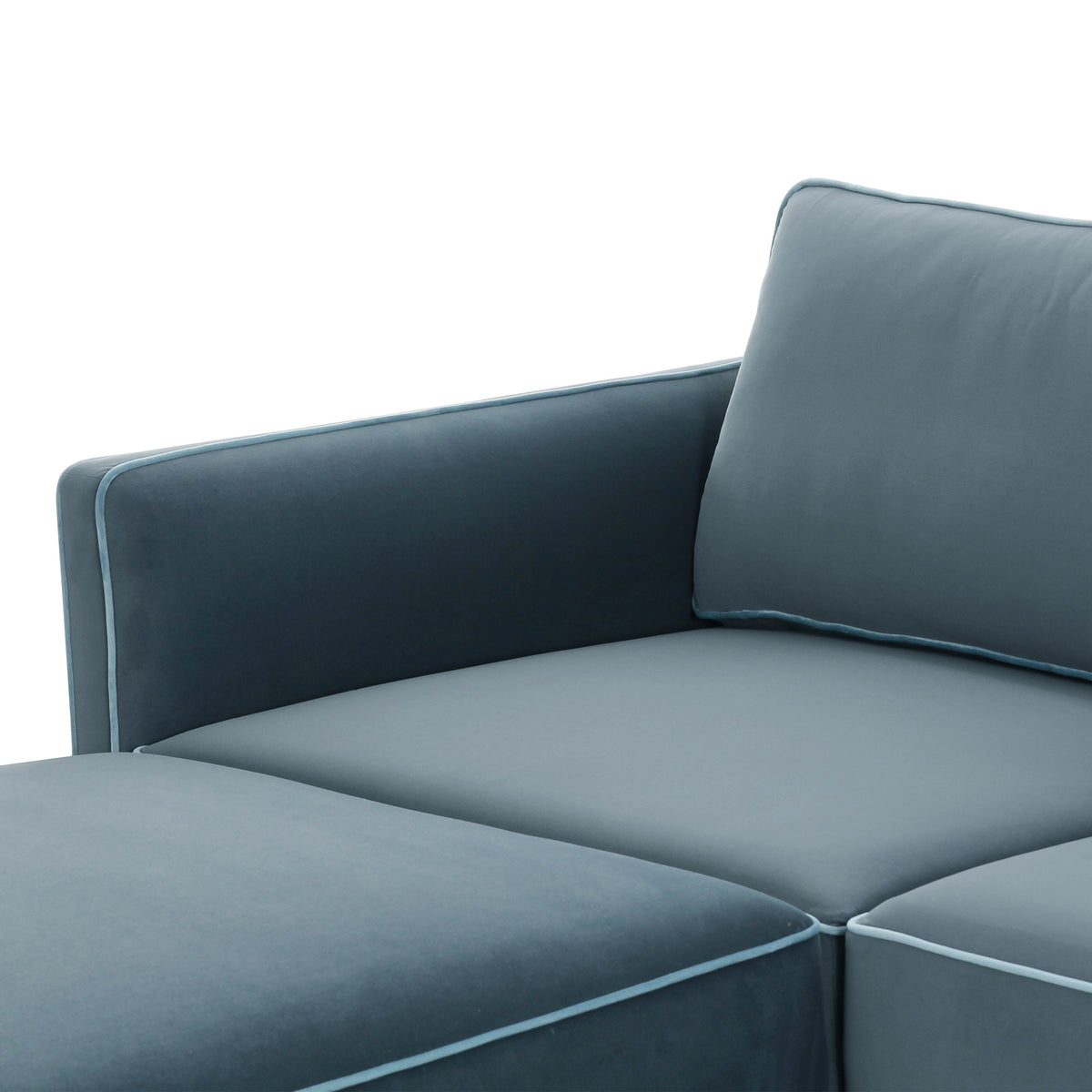 Willow Misty Blue Performance Velvet Modular U Sectional by TOV Furniture – photo 5 of 6