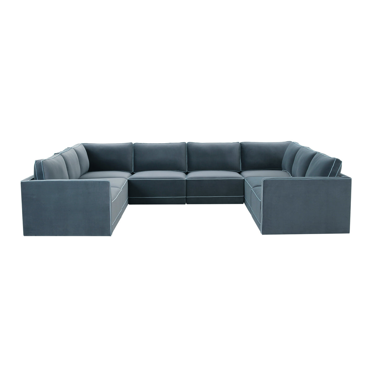 Willow Misty Blue Performance Velvet Modular Large U Sectional by TOV Furniture – photo 3 of 6