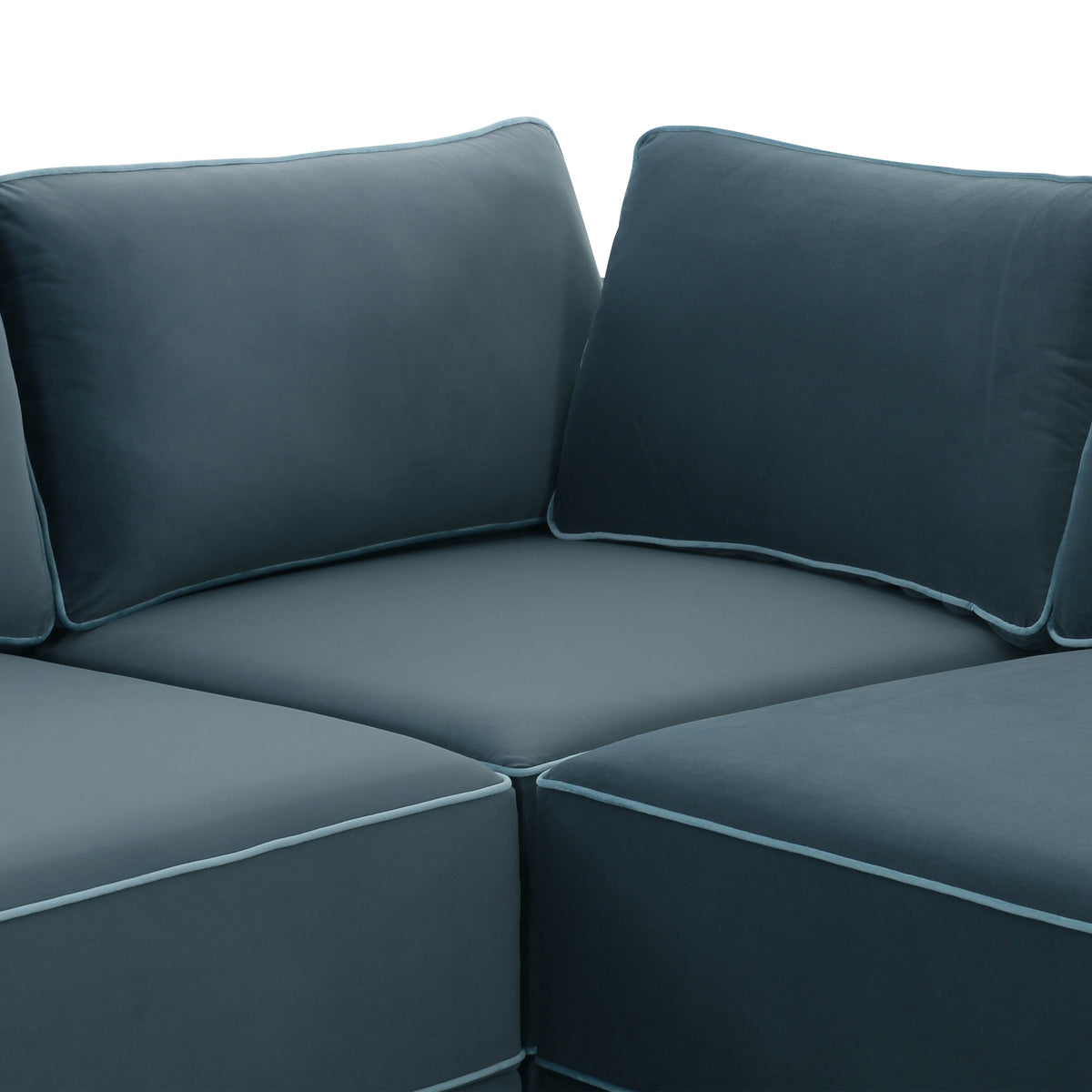 Willow Misty Blue Performance Velvet Modular L Sectional by TOV Furniture – photo 5 of 6