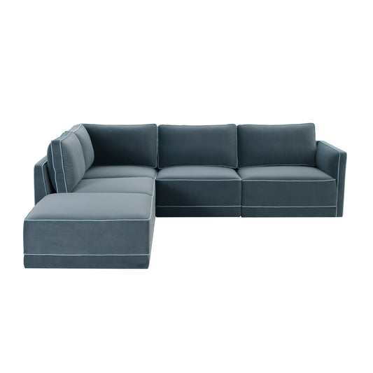 Willow 5 Piece Velvet Modular Left Facing Sectional Ren L03150 Sec4 L