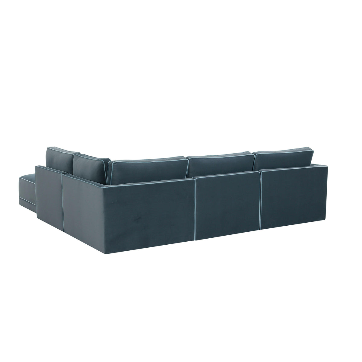 Willow Misty Blue Performance Velvet Modular RAF Sectional by TOV Furniture – photo 4 of 6